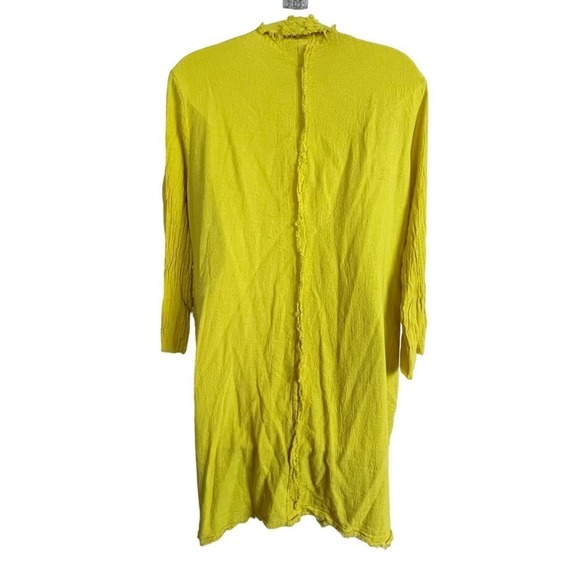 Oh My Gauze! Yellow Open Front Tahoe Jacket Coat Duster Size 52 Large - Picture 7 of 8